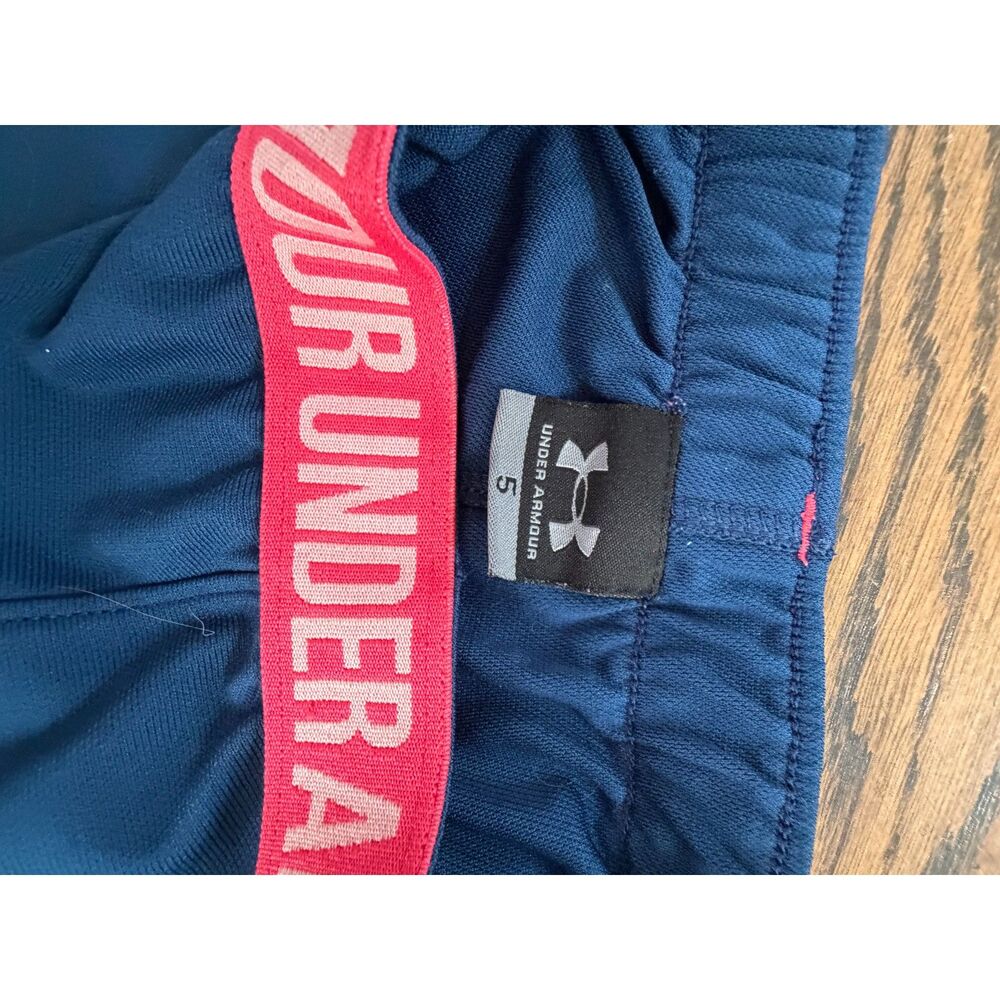 Under Armour Bundle Girls Shorts Size 5 Navy Pink Athletic Running Activewear - Picture 6 of 8